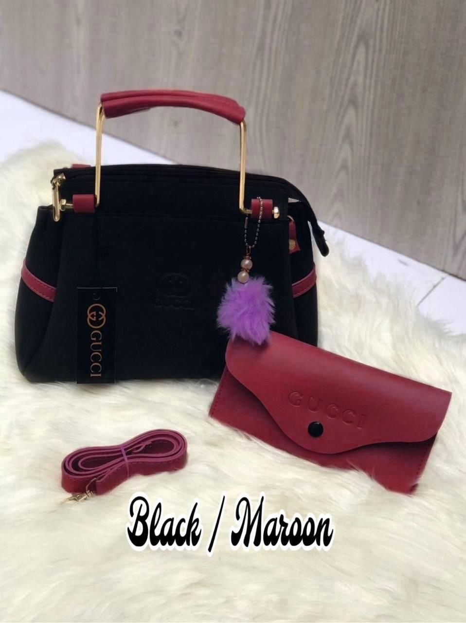 TWO TONE TRENDING BAGS WITH POUCH BAG