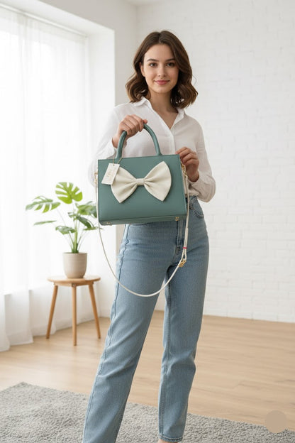 TRENDY BOW STYLE HANDBAG