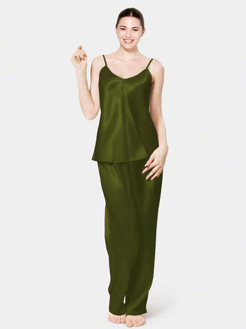 CAMI SILK - OLIVE GREEN