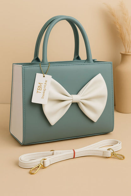 TRENDY BOW STYLE HANDBAG