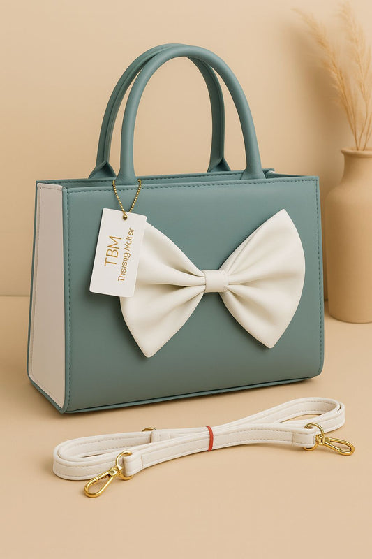 TRENDY BOW STYLE HANDBAG
