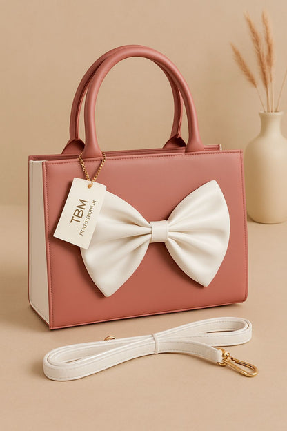 TRENDY BOW STYLE HANDBAG