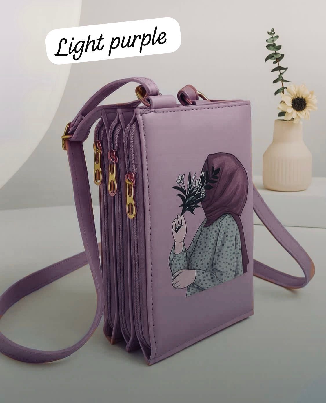 HIJABI GIRL PRINTED POUCH STYLE BAG