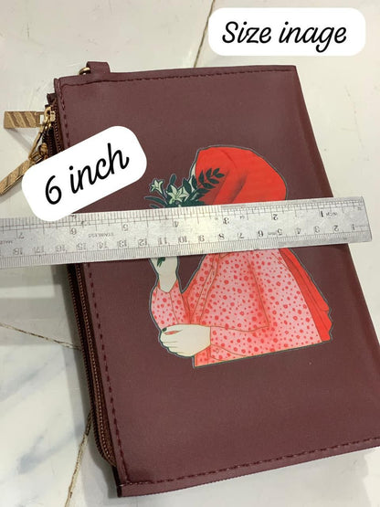 HIJABI GIRL PRINTED POUCH STYLE BAG