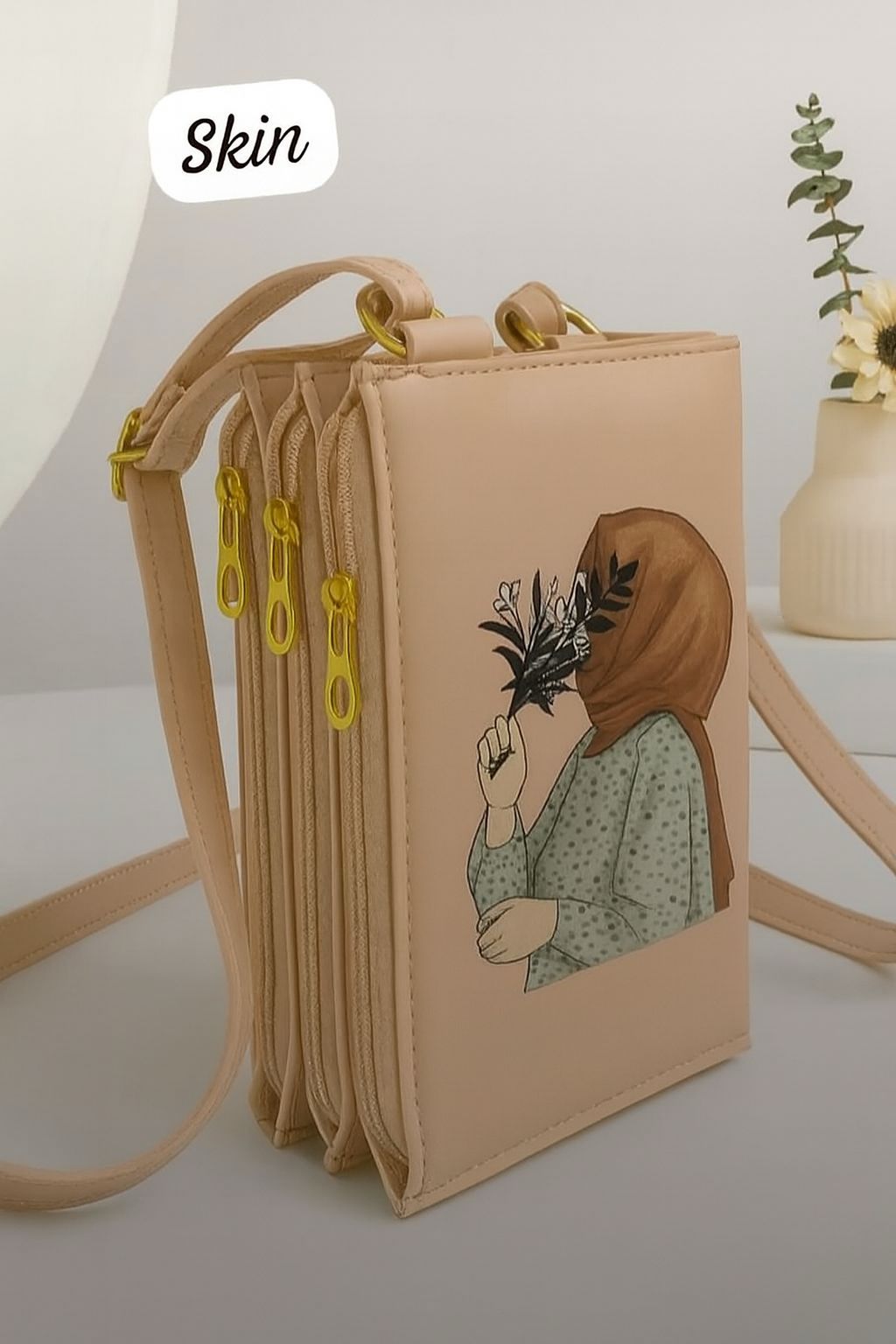 HIJABI GIRL PRINTED POUCH STYLE BAG