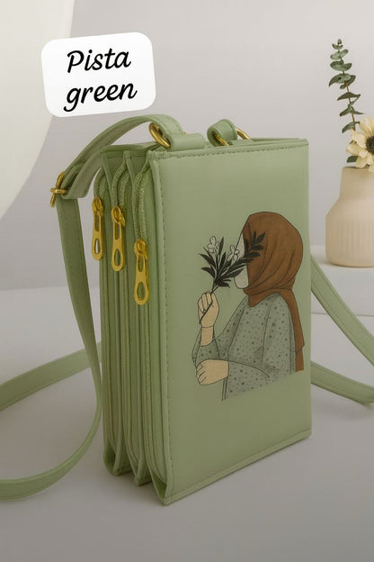 HIJABI GIRL PRINTED POUCH STYLE BAG