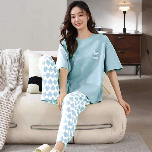 Soft Cotton Motion Printed - Sky Blue
